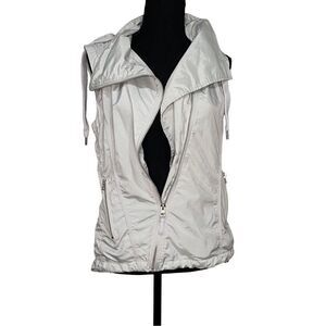 Silver Gray Mondetta Polyester Asymmetric Zip Up Vest